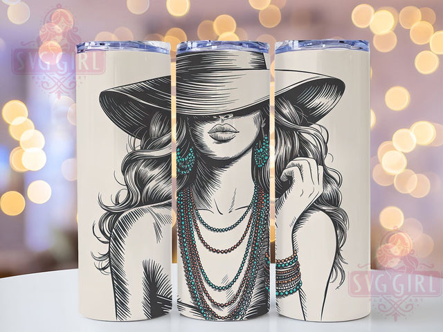 Vintage Cowgirl Style 20oz Tumbler, Vintage Western Wrap, Stylish Cowgirl Quote, Bohemian Jewelry Design, 20oz Tumbler Wrap, Sublimation Design PNG, Country Chic Gift Sublimation SvggirlplusArt 