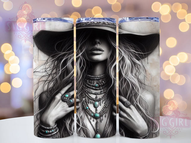 Vintage Cowgirl Style 20oz Tumbler, Vintage Western Wrap, Stylish Cowgirl Quote, Bohemian Jewelry Design, 20oz Tumbler Wrap, Sublimation Design PNG, Country Chic Gift Sublimation SvggirlplusArt 