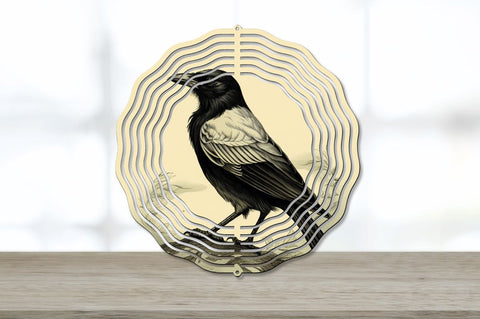 Vintage Crow Bird Wind Spinner Bundle Sublimation Regulrcrative 