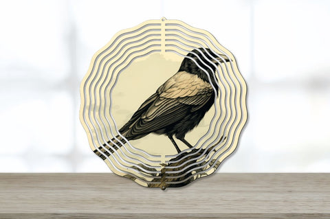 Vintage Crow Bird Wind Spinner Bundle Sublimation Regulrcrative 