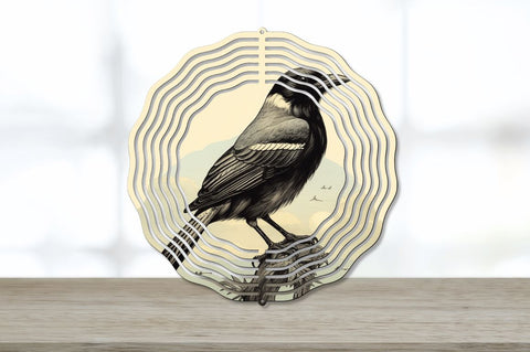 Vintage Crow Bird Wind Spinner Bundle Sublimation Regulrcrative 