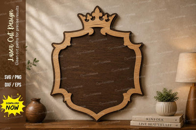 Vintage Crown Frame laser Cut svg Cutting file SVG Regulrcrative 