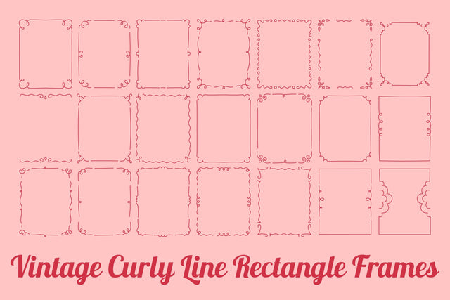 Vintage Curly Line Rectangle Frames PNG Clipart Card Templates Digital Pattern Rin Green 