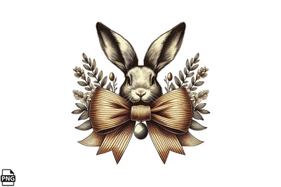 Vintage Cute Easter Bunny Coquette Clipart PNG Printable File Sublimation Creativedesigntee 