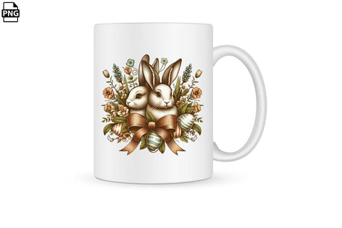 Vintage Cute Easter Bunny Coquette Clipart PNG Printable File Sublimation Creativedesigntee 