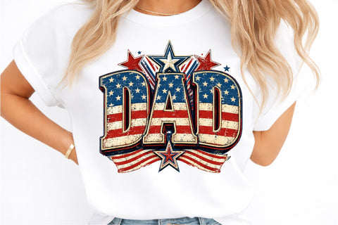 Vintage Dad 4th of July PNG, Patriotic Sublimation designmaster24 