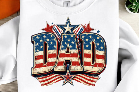 Vintage Dad 4th of July PNG, Patriotic Sublimation designmaster24 