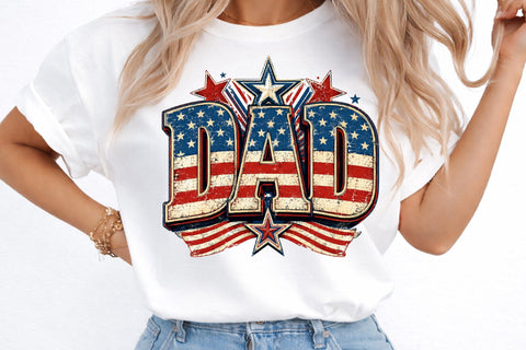 Vintage Dad 4th of July PNG, Patriotic Sublimation designmaster24 