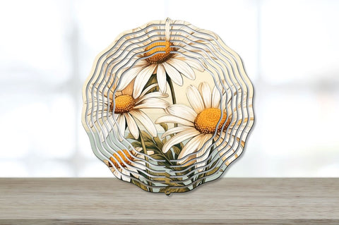 Vintage Daisy Flowers Wind Spinner Sublimation Design Bundle Sublimation Regulrcrative 