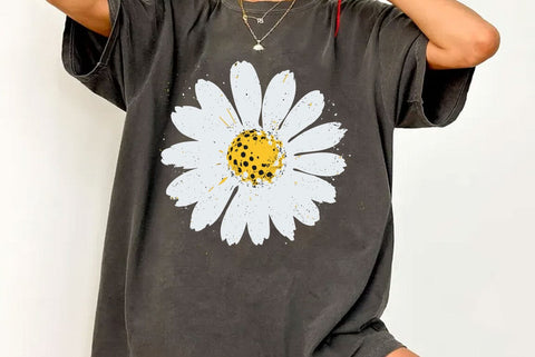 Vintage Daisy Graphic T-Shirt, Distressed Floral Wildflower Tee, Cottagecore Women's Top, Boho Botanical Shirt, Retro Garden Aesthetic Gift SVG FiveStarCrafting 