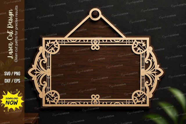 Vintage Decorative Frame SVG | Rectangular Laser Cut Sign File SVG Regulrcrative 