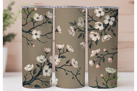 Vintage Dogwood Blossom 20oz Tumbler Sublimation PixelChick 