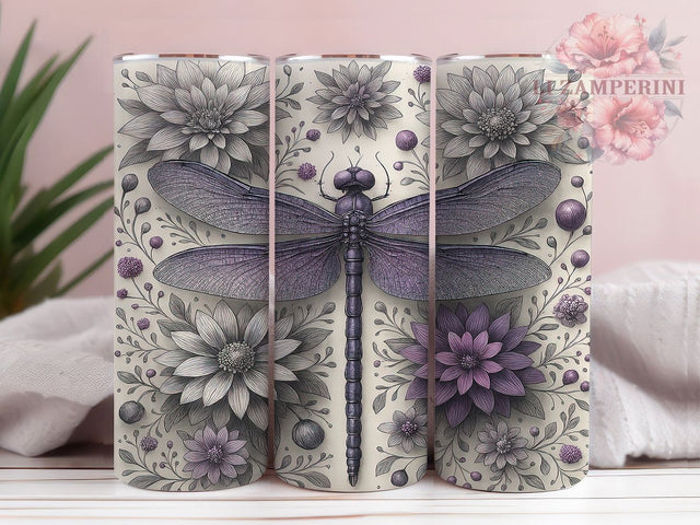 Vintage Dragonfly Retro Insect Tumbler Wrap, Dragonfly Tumbler Design, 20oz Tumbler Sublimation, Dragonfly Sublimation PNG, Retro Insect Wrap, Dragonfly Cup Design Sublimation Li Zamperini 