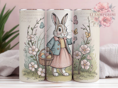 Vintage Easter Bunny Basket Tumbler, Easter Bunny Tumbler, Nostalgic Bunny Wrap, Whimsical Basket Wrap, Retro Bunny Wrap, Sublimation Design, Trendy Gift Idea Sublimation Li Zamperini 