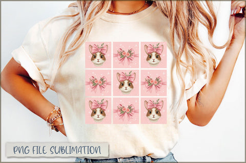 Vintage Easter Bunny Coquette Bow Sublimation Sublimation Shetara Begum 