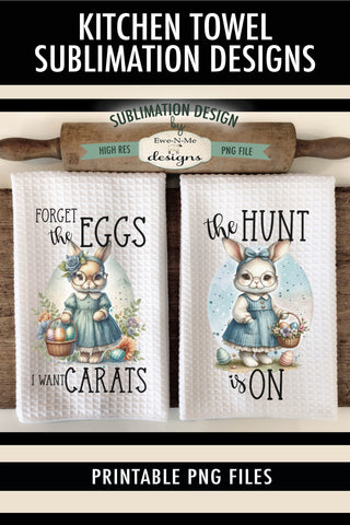 Vintage Easter Bunny Girls | Funny Kitchen Towel Sublimation Sublimation Ewe-N-Me Designs 