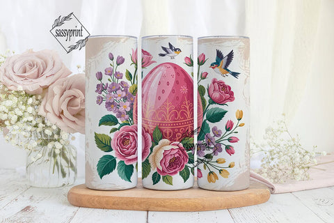 Vintage Easter Egg Floral 20oz Tumbler Sublimation sassyprint 