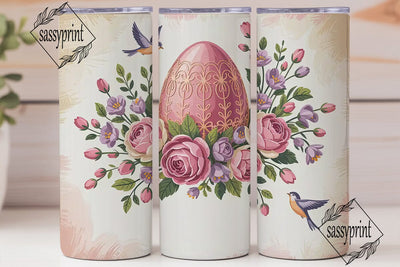 Vintage Easter Egg Floral 20oz Tumbler Sublimation sassyprint 