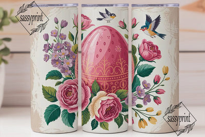 Vintage Easter Egg Floral 20oz Tumbler Sublimation sassyprint 