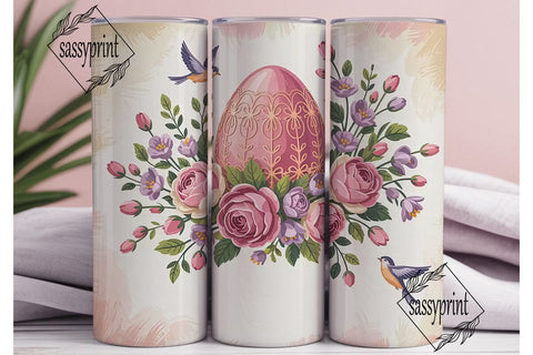 Vintage Easter Egg Floral 20oz Tumbler Sublimation sassyprint 