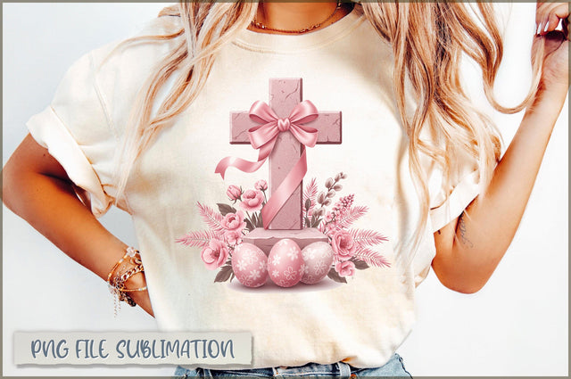 Vintage Easter Eggs Christian Cross PNG Sublimation Shetara Begum 