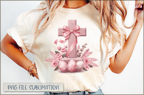 Vintage Easter Eggs Christian Cross PNG Sublimation Shetara Begum 