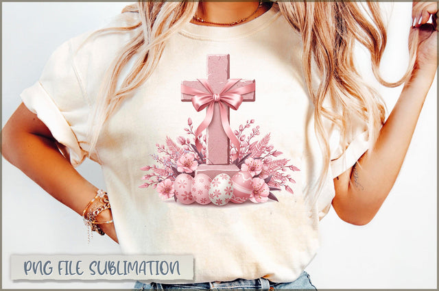 Vintage Easter Eggs Christian Cross Sublimation Sublimation Shetara Begum 