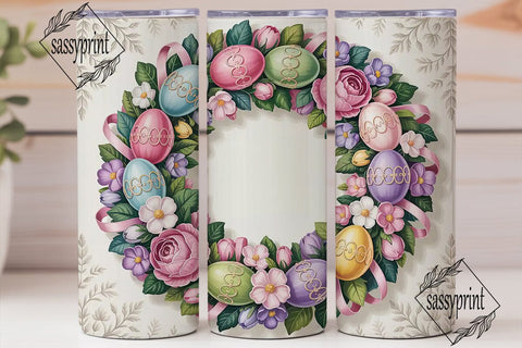 Vintage Easter Floral 20oz Tumbler Wrap Sublimation sassyprint 