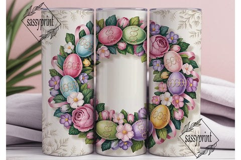 Vintage Easter Floral 20oz Tumbler Wrap Sublimation sassyprint 