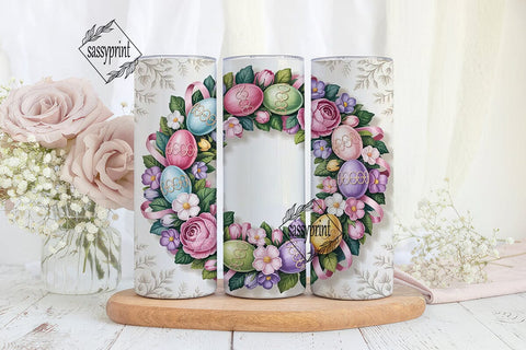 Vintage Easter Floral 20oz Tumbler Wrap Sublimation sassyprint 