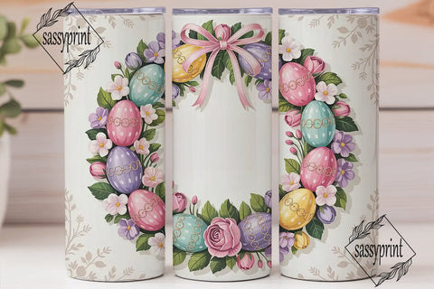 Vintage Easter Floral 20oz Tumbler Wrap Sublimation sassyprint 