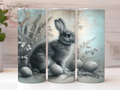 Vintage Easter Rabbit 20oz Tumbler, Rabbit Theme, Holiday Design, Farmhouse Style, 20oz Wrap, Sublimation Design, PNG File Sublimation Lara' s Designs 
