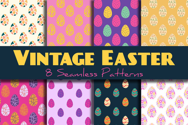 Vintage Easter Seamless Patterns Digital Pattern Rin Green 