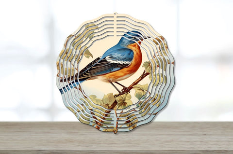 Vintage Eastern Bluebird Bird Wind Spinner Bundle Sublimation Regulrcrative 