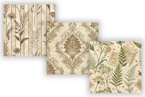 Vintage Ephemera Digital Paper Pack, Antique Floral Seamless Patterns, Junk Journal & Printable Crafts Digital Pattern FloridPrintables 