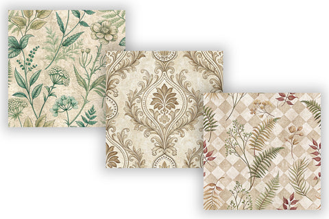 Vintage Ephemera Digital Paper Pack, Antique Floral Seamless Patterns, Junk Journal & Printable Crafts Digital Pattern FloridPrintables 