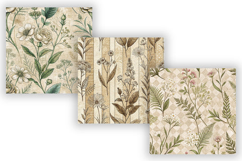 Vintage Ephemera Digital Paper Pack, Antique Floral Seamless Patterns, Junk Journal & Printable Crafts Digital Pattern FloridPrintables 