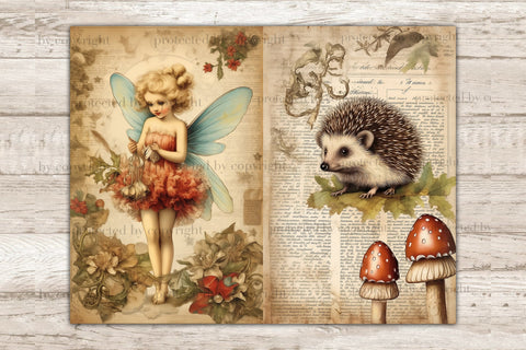 Vintage Fairy Junk Journal Page | Forest Scrapbook Paper SVG GlamArtZhanna 