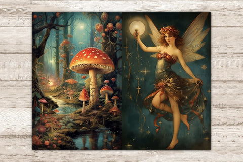 Vintage Fairy Junk Journal Page | Forest Scrapbook Paper SVG GlamArtZhanna 