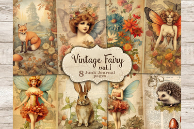 Vintage Fairy Junk Journal Page | Forest Scrapbook Paper SVG GlamArtZhanna 