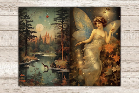 Vintage Fairy Junk Journal Page | Forest Scrapbook Paper SVG GlamArtZhanna 