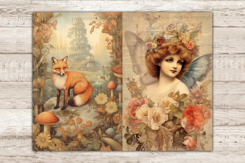 Vintage Fairy Junk Journal Page | Forest Scrapbook Paper SVG GlamArtZhanna 
