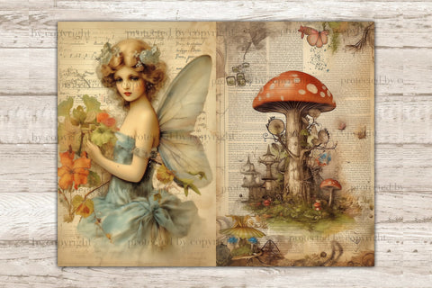 Vintage Fairy Junk Journal Page | Forest Scrapbook Paper SVG GlamArtZhanna 