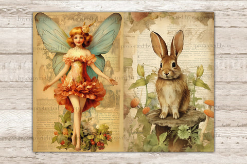 Vintage Fairy Junk Journal Page | Forest Scrapbook Paper SVG GlamArtZhanna 