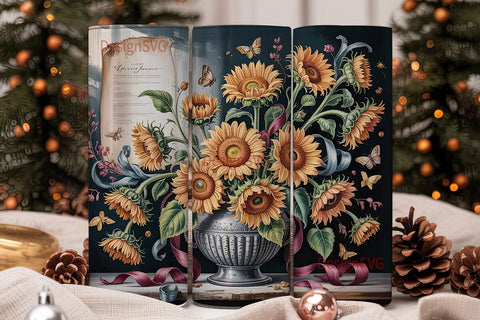 Vintage Fall Floral 20oz Tumbler Wrap Sublimation DesignSVG 