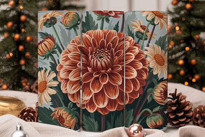 Vintage Fall Floral 20oz Tumbler Wrap Sublimation DesignSVG 