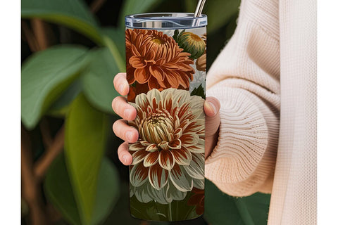 Vintage Fall Floral 20oz Tumbler Wrap Sublimation DesignSVG 