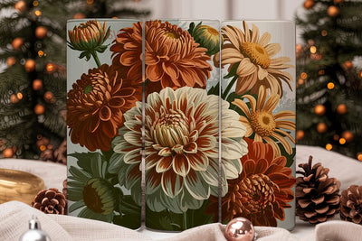 Vintage Fall Floral 20oz Tumbler Wrap Sublimation DesignSVG 