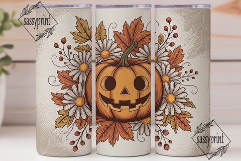 Vintage Fall Pumpkin 20oz Tumbler Wrap Sublimation sassyprint 