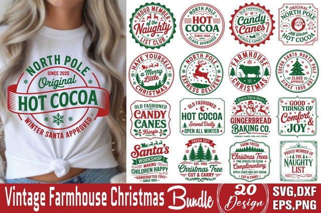 Vintage Farmhouse Christmas SVG Bundle SVG Angelina750 
